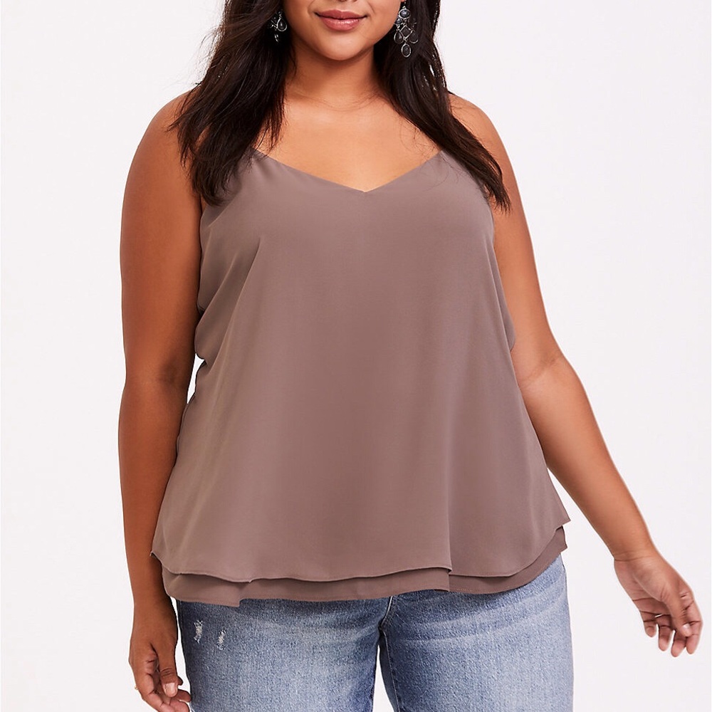 Torrid Sophie Chiffon Double Layer Swing Tank